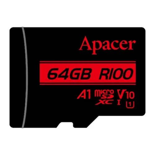 Apacer R100 MicroSDHC/SDXC UHS-I U1 V10 A1 64GB Class-10 Memory Card